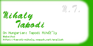 mihaly tapodi business card